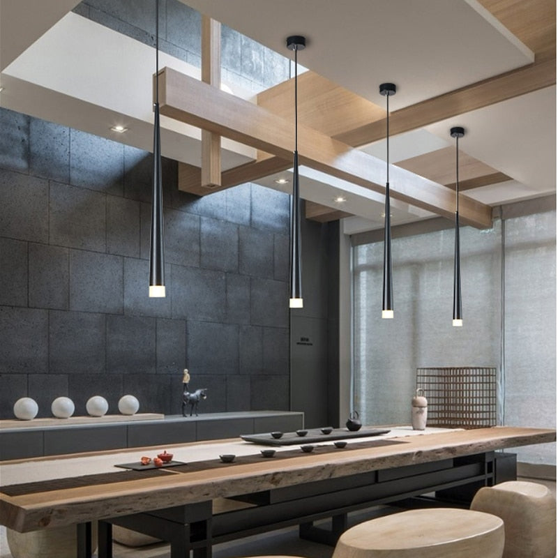 Led long downlight chandelier individual creativity modern dining room chandelier stair light kitchen chandelier bar Chandelier