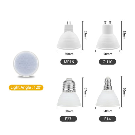 Bombillas LED Lamp bulb GU10 MR16 3W 6W LED spotlight 220V LED Downlight Lampasas's LED light bulb for living room