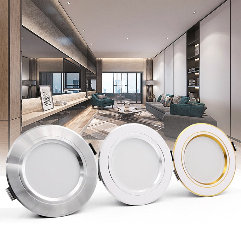 LED Downlight Gold/Silver/White Body 5W 9W 12W 15W 18W led Ceiling light AC 220V 230V 240V for Indoor LED Spotlight