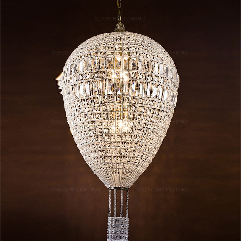 American Luxury Crystal Pendant Lights Loft Indoor Home Decorative Light In Baby's Room Bedroom French Balloon Suspension Lights Pendant Lights