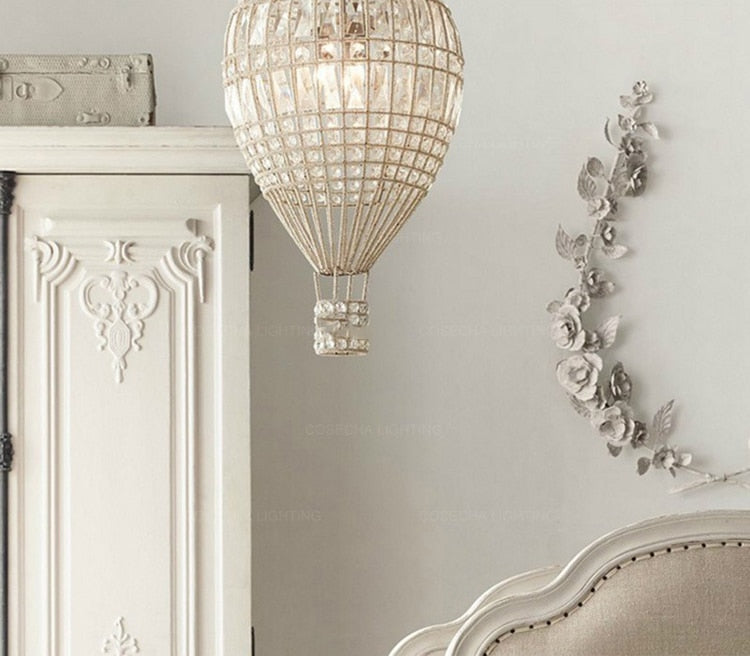American Luxury Crystal Pendant Lights Loft Indoor Home Decorative Light In Baby&#39;s Room Bedroom French Balloon Suspension Lights Pendant Lights