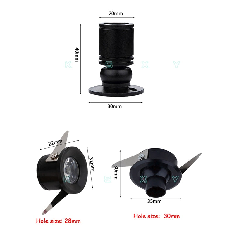 Led cabinet mini spot light 1W 3W 110V 220v downlight 12v dc jewelry show Include Led Driver 4000K Ceiling light lamp