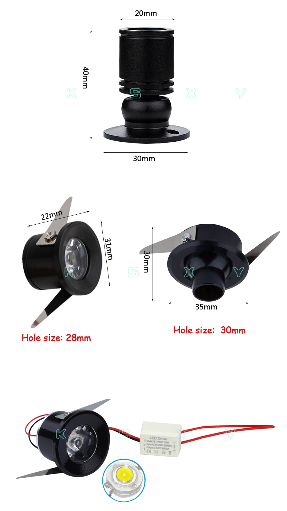 Led cabinet mini spot light 1W 3W 110V 220v downlight 12v dc jewelry show Include Led Driver 4000K Ceiling light lamp
