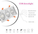 Dimmable Recessed Anti Glare LED Downlights 10W 12W 20W 24W 30W 36W Epistar Chip Ceiling Spot Lights AC85~265V Background Lamps
