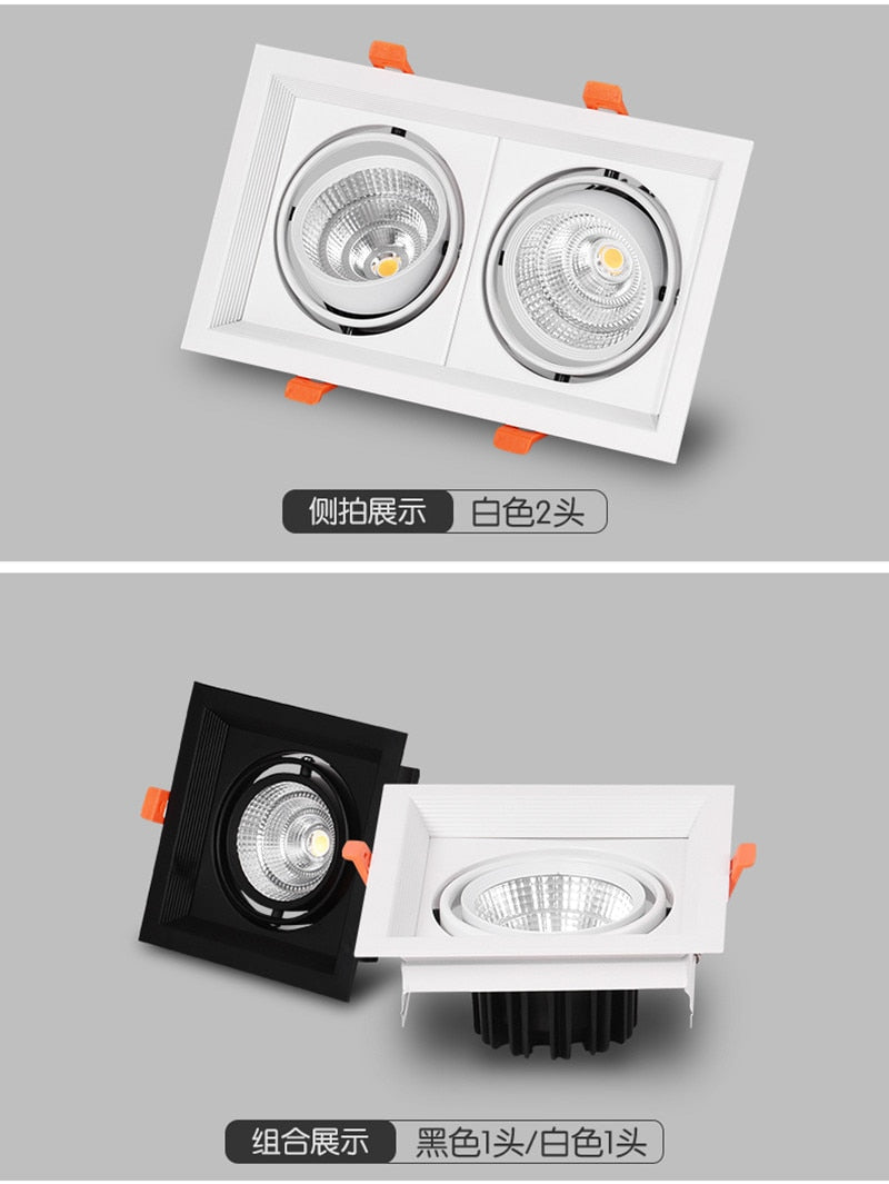 Dimmable Recessed Anti Glare LED Downlights 10W 12W 20W 24W 30W 36W Epistar Chip Ceiling Spot Lights AC85~265V Background Lamps