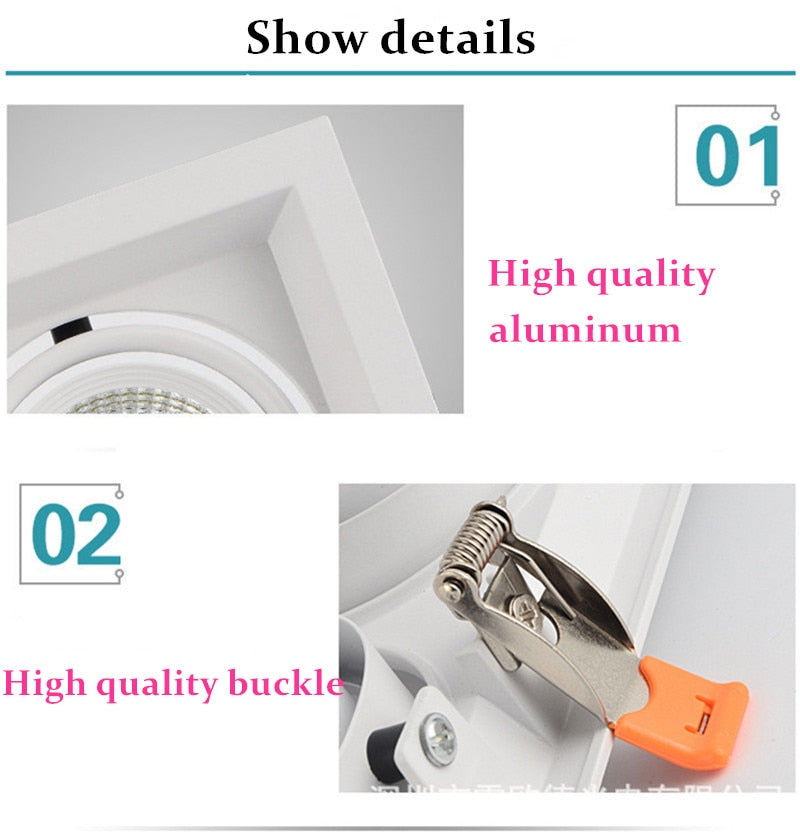 Dimmable Recessed Anti Glare LED Downlights 10W 12W 20W 24W 30W 36W Epistar Chip Ceiling Spot Lights AC85~265V Background Lamps