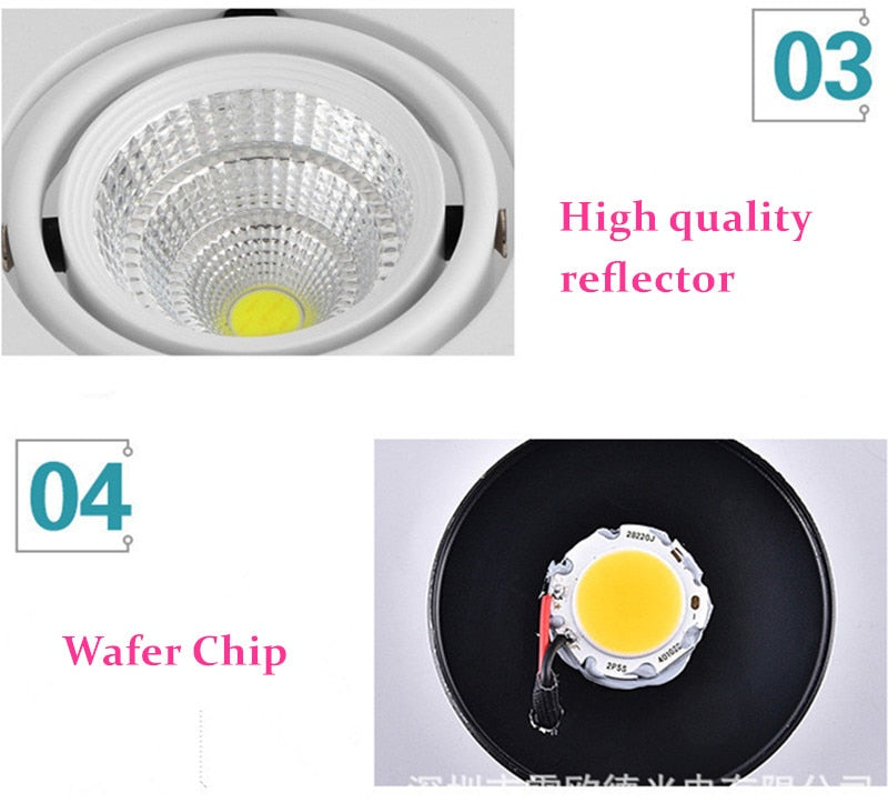 Dimmable Recessed Anti Glare LED Downlights 10W 12W 20W 24W 30W 36W Epistar Chip Ceiling Spot Lights AC85~265V Background Lamps