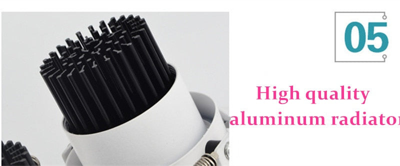 Dimmable Recessed Anti Glare LED Downlights 10W 12W 20W 24W 30W 36W Epistar Chip Ceiling Spot Lights AC85~265V Background Lamps