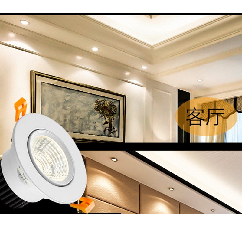 Dimmable LED COB Downlight 3W 5W 7W 9W 12W 15W Round Recessed LED Spot Light lumination Indoor Decoration Ceiling Lamp 110V 220V