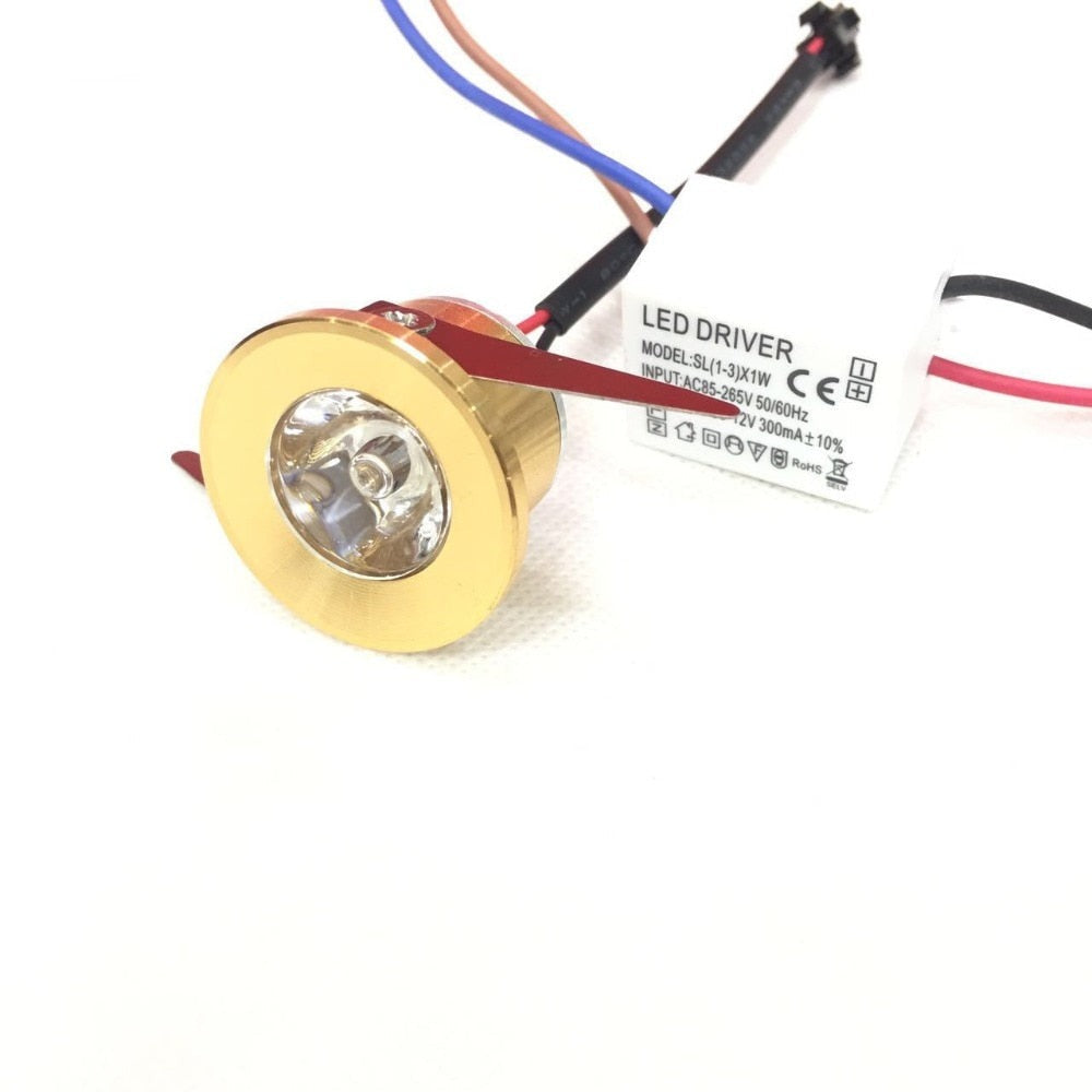 Mini Downlight 10pcs/lot Under 31mm Cabinet Spot Light 1W Ceiling Recessed Lamp AC85-265V Dimmable Down lights