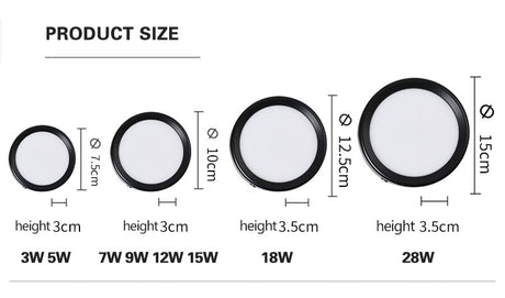 Surface Mounted 12W 9W 7W 15W LED downlight Ceiling Lamps Ultra Thin Driverless led spot lights 220V Ceiling Fixtures Lighting