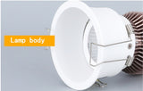 Dimmable Embedded Anti-Glare COB Ceiling  Recessed Downlight  5w 10w 12w 20w 30w AC85-265V Wall Wash Light  LED Lamp