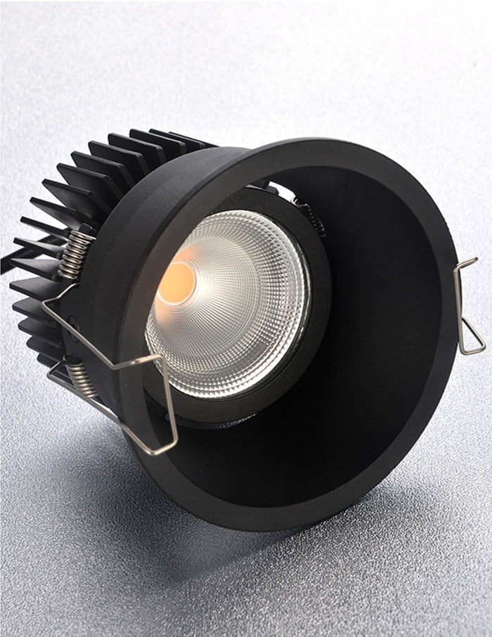 Dimmable Embedded Anti-Glare COB Ceiling  Recessed Downlight  5w 10w 12w 20w 30w AC85-265V Wall Wash Light  LED Lamp