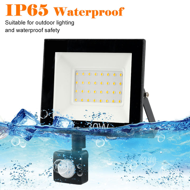  Motion Sensor LED Flood Light 10W 30W 50W Outdoor Floodlight 220V 240V Waterproof Led Spotlight for Garden Wall Street Light