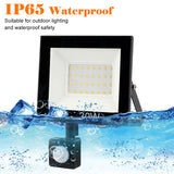  Motion Sensor LED Flood Light 10W 30W 50W Outdoor Floodlight 220V 240V Waterproof Led Spotlight for Garden Wall Street Light