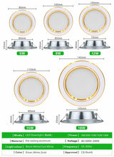 Led Downlights 5W 9W 12W Led Ceiling Light 15W 18W Recessed Down Light Round Led Panel Light 220V LED Spot Light Indoor Lighting