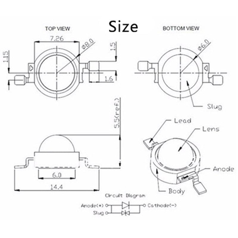 10pcs 1W 3W High Power LED Light-Emitting Diode LEDs Chip SMD Warm White Red Green Blue Yellow For SpotLight Downlight Lamp Bulb - LED Lights For Sale : Affordable LED Solutions : Wholesale Prices