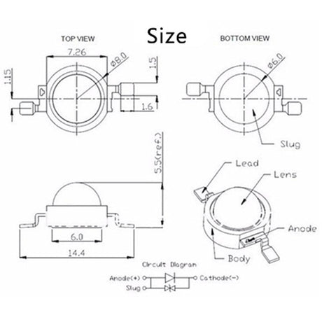 10pcs 1W 3W High Power LED Light-Emitting Diode LEDs Chip SMD Warm White Red Green Blue Yellow For SpotLight Downlight Lamp Bulb - LED Lights For Sale : Affordable LED Solutions : Wholesale Prices