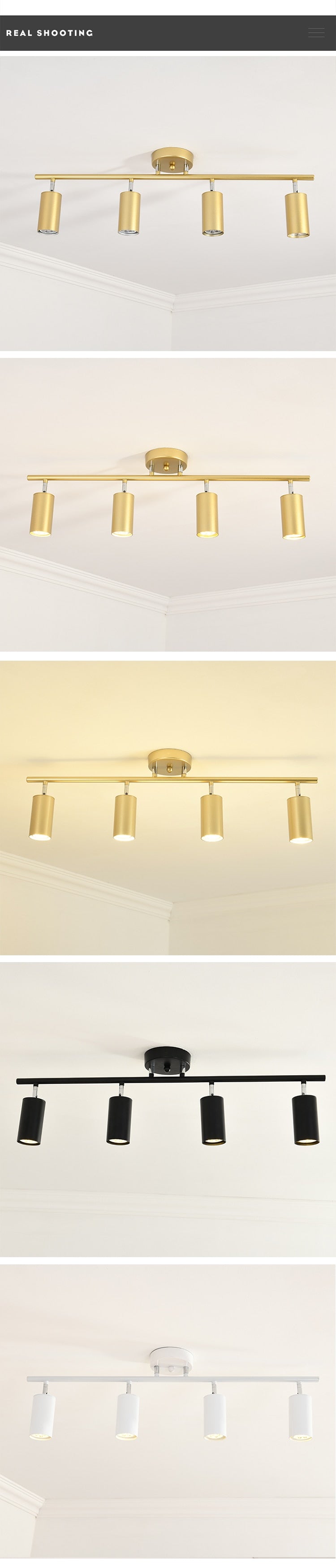 Surface Ceiling LED 4 Spotlight For Background Wall Living Room Collocation Track Light Lamps Adjustable Modern Downlight Spot