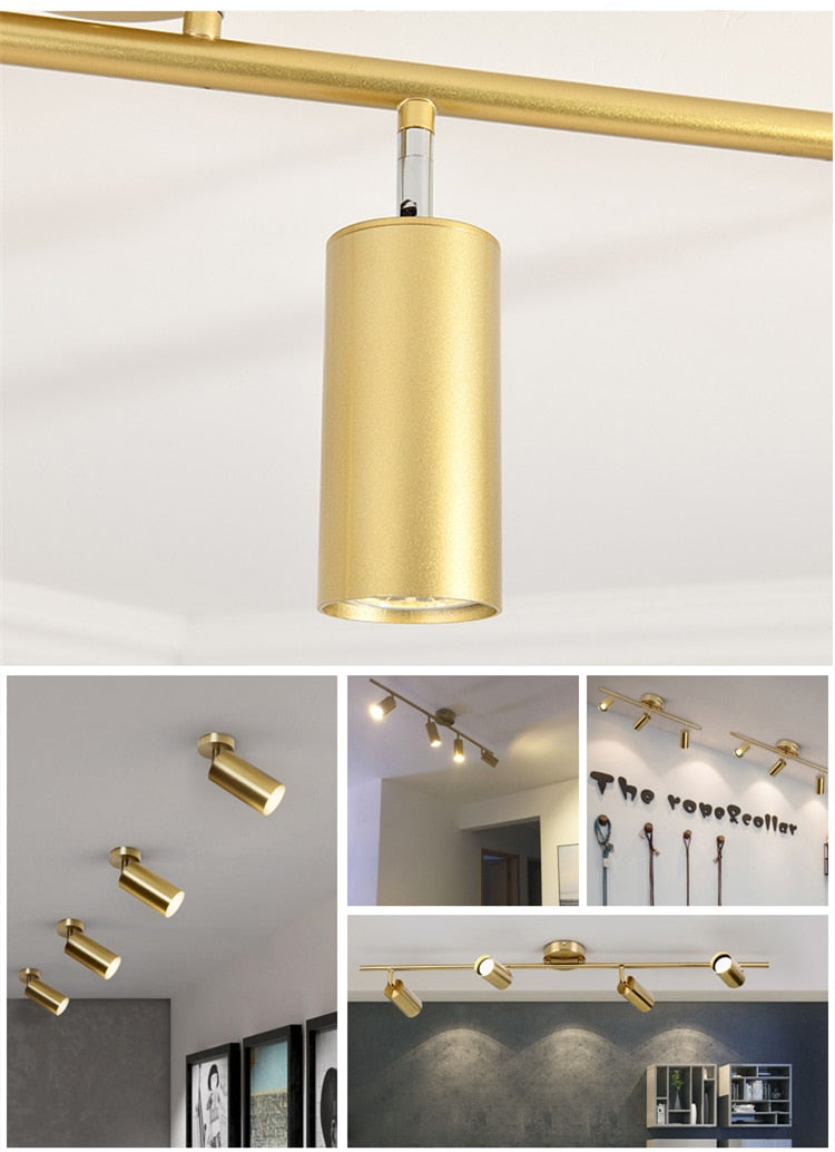 Surface Ceiling LED 4 Spotlight For Background Wall Living Room Collocation Track Light Lamps Adjustable Modern Downlight Spot