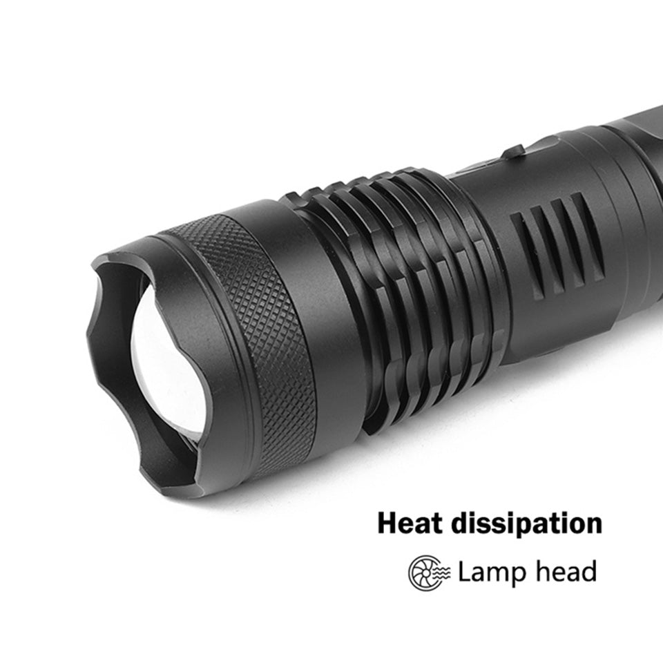 LED flashlight Cree xhp50 USB charging Stretch zoom Shock Resistant Powerful power 18650 or 26650 rechargeable flashlight torch