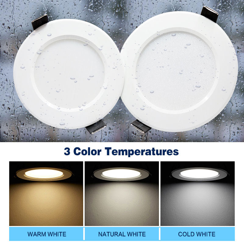 LED White Downlight Lamps waterproof 5W 9W 12W 15W 18W AC 220V 230V Built-in drive Led Down light Lamp