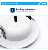 LED White Downlight Lamps waterproof 5W 9W 12W 15W 18W AC 220V 230V Built-in drive Led Down light Lamp