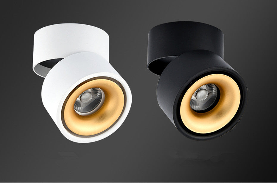 COB LED Downlight Surface Mounted Ceiling Lamps Foldable and 360 Degree Rotatable Spot light for Living Room Bedroom Hallway