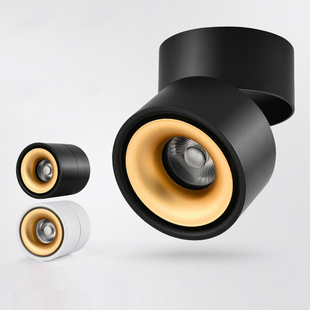 COB LED Downlight Surface Mounted Ceiling Lamps Foldable and 360 Degree Rotatable Spot light for Living Room Bedroom Hallway