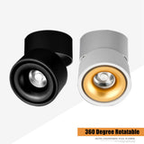 COB LED Downlight Surface Mounted Ceiling Lamps Foldable and 360 Degree Rotatable Spot light for Living Room Bedroom Hallway
