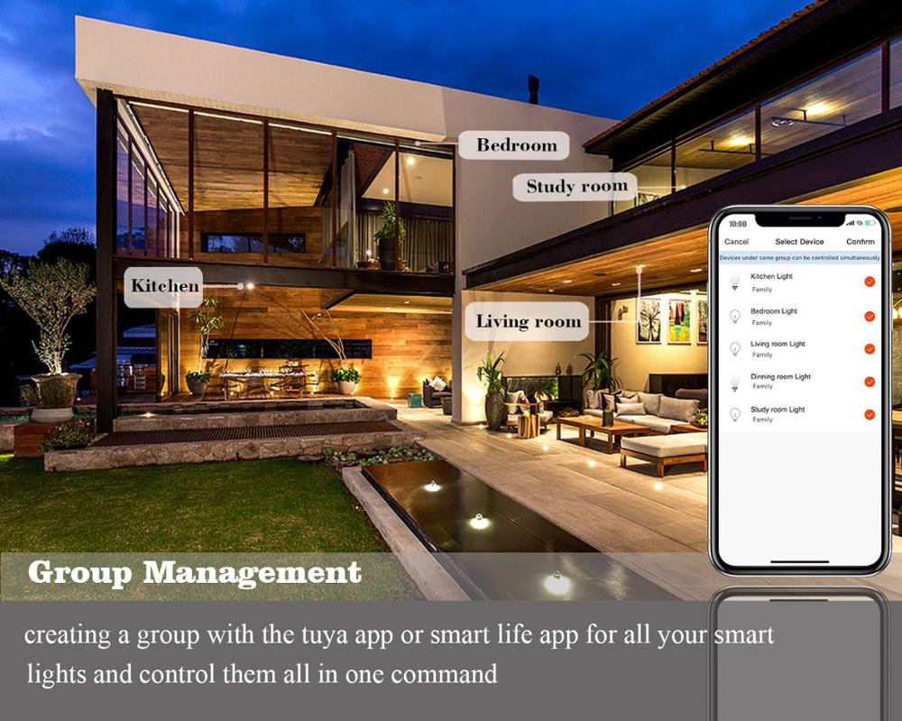 Smart Life Smart Downlight 6 inch 14W Dimmable refletor led RGBCW WiFi downlight Compatible with Alexa /Google Home/IFTTT 2pcs