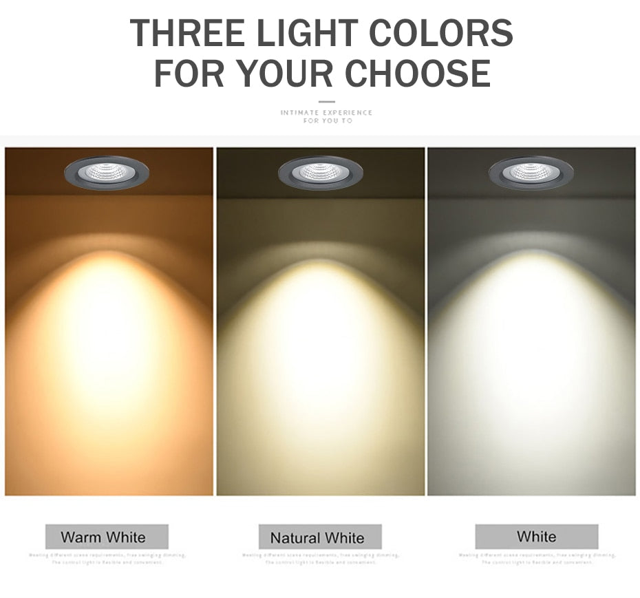 Led IP65 Downlight Super Waterproof Indoor Home Lighting Black Round Led Ceiling Lamp SMD LED Chip 5W 7W 9W 12W Spot Led Lamp