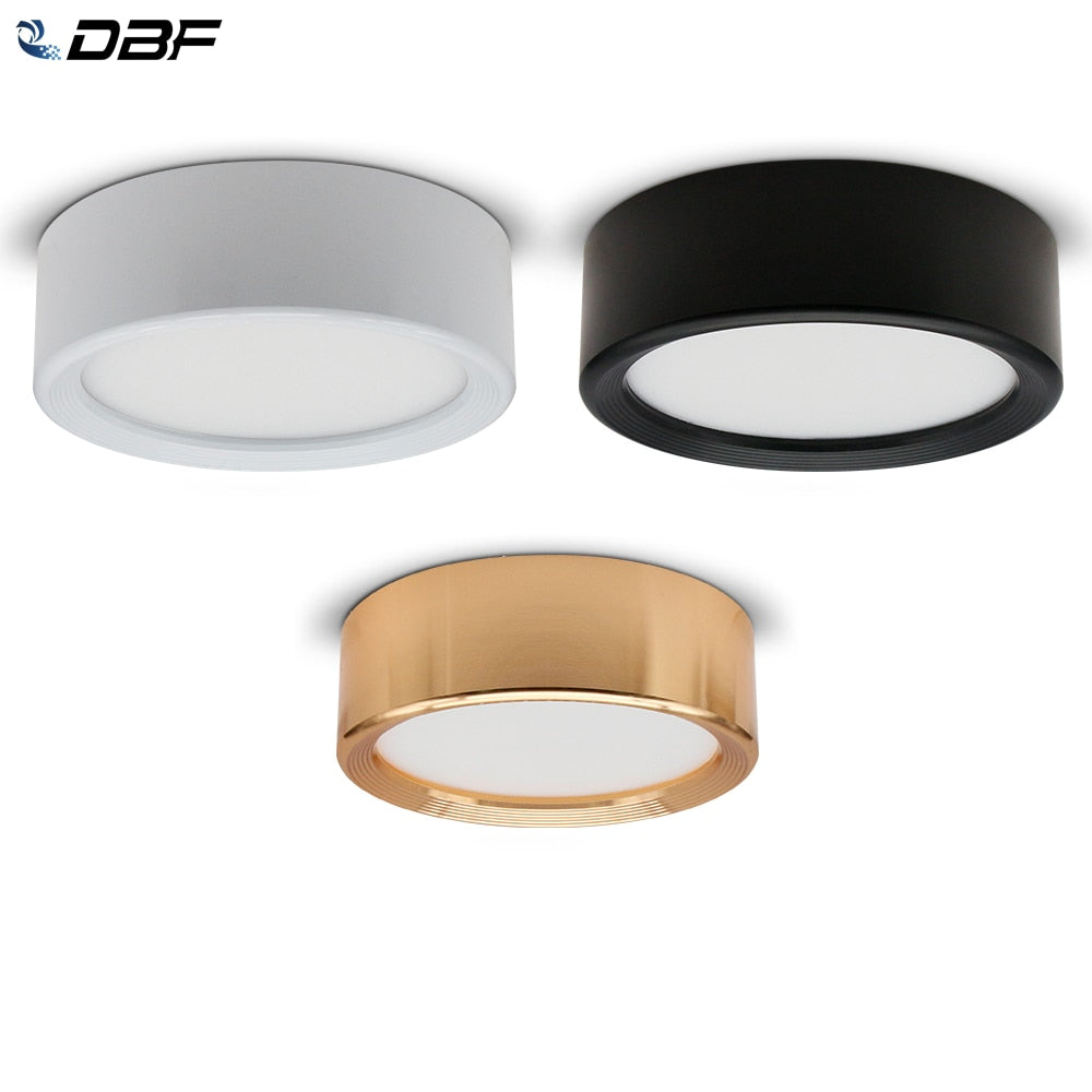 DBF Ultra-thin LED Surface Mount Ceiling Lamp 3W 5W 7W 9W Black/White/Gold Housing Ceiling Spot Lamp for Home Living room Decor