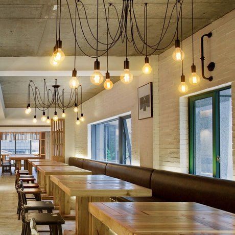 Ceiling Lights DIY Art Spider Ceiling Lamp Fixture Light Hanging Nordic Retro Edison Bulb Light Vintage Loft Antique hanging