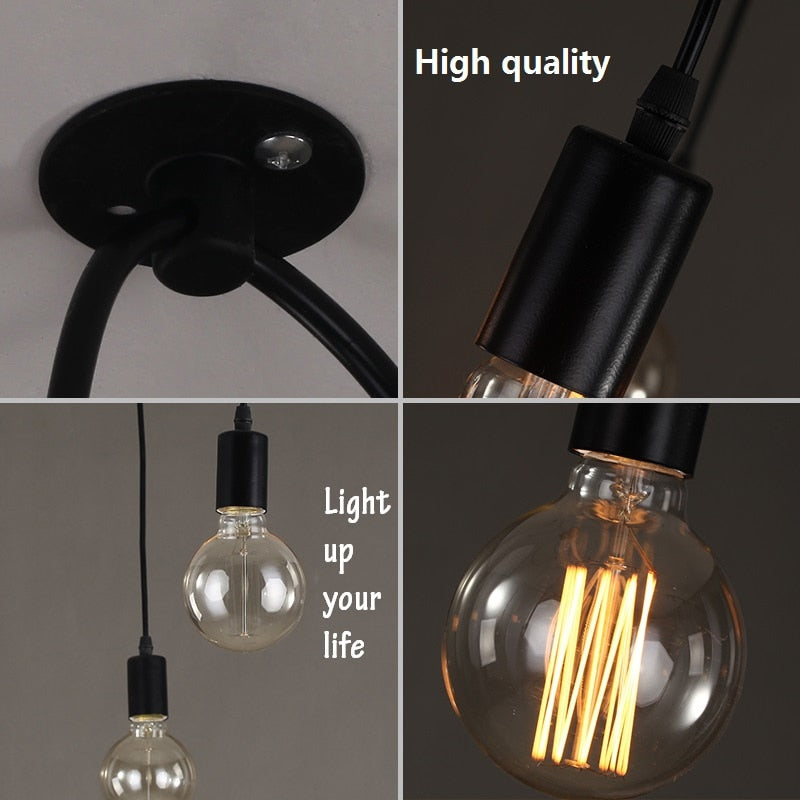 Ceiling Lights DIY Art Spider Ceiling Lamp Fixture Light Hanging Nordic Retro Edison Bulb Light Vintage Loft Antique hanging