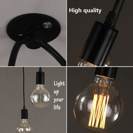 Ceiling Lights DIY Art Spider Ceiling Lamp Fixture Light Hanging Nordic Retro Edison Bulb Light Vintage Loft Antique hanging