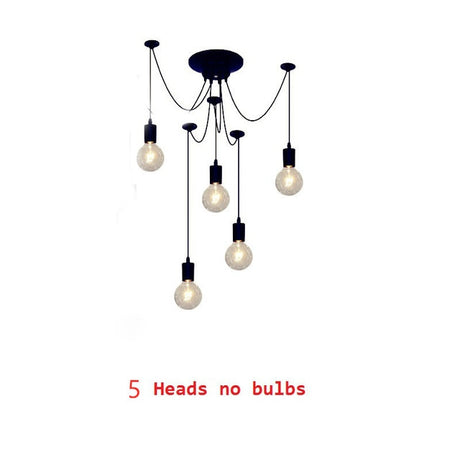 Ceiling Lights DIY Art Spider Ceiling Lamp Fixture Light Hanging Nordic Retro Edison Bulb Light Vintage Loft Antique hanging