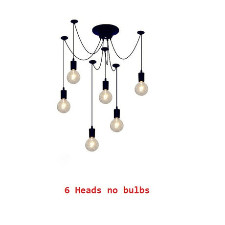 Ceiling Lights DIY Art Spider Ceiling Lamp Fixture Light Hanging Nordic Retro Edison Bulb Light Vintage Loft Antique hanging