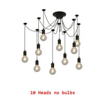 Ceiling Lights DIY Art Spider Ceiling Lamp Fixture Light Hanging Nordic Retro Edison Bulb Light Vintage Loft Antique hanging