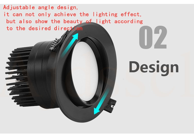 Downlight LED COB Spotlight Dimmable Ceiling lamp AC110V-220V 3W 5W 7W 9W 12W 15W recessed downlights round led panel light