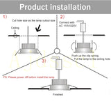 Downlight LED COB Spotlight Dimmable Ceiling lamp AC110V-220V 3W 5W 7W 9W 12W 15W recessed downlights round led panel light
