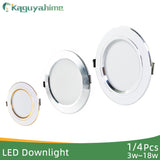 Kaguyahime 1pc/4pcs 5W 9W 12W 18W LED Panel Light 220V Spot Light Lamp Ultra Thin Recessed Downlight LED Indoor Lighting Kitchen