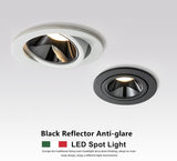 New Anti-glare LED Recessed Downlight Dimmable 7W 12W LED Ceiling Spot Light 3000K/4000K/6000K Angle Adjust Spot Lamp