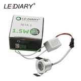 LEDIARY Silvery/Black/White/Golden Mini LED Downlights 1.5W 27mm 100V-240V Jewelry Display Ceiling Recessed Cabinet Spot Lamp