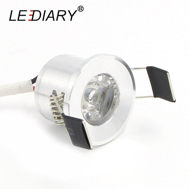 LEDIARY Silvery/Black/White/Golden Mini LED Downlights 1.5W 27mm 100V-240V Jewelry Display Ceiling Recessed Cabinet Spot Lamp