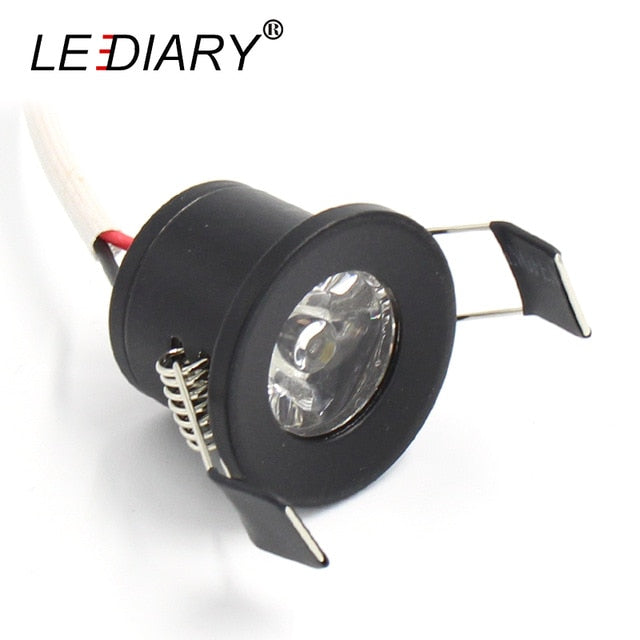 LEDIARY Silvery/Black/White/Golden Mini LED Downlights 1.5W 27mm 100V-240V Jewelry Display Ceiling Recessed Cabinet Spot Lamp