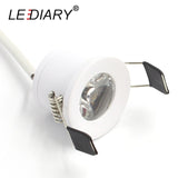 LEDIARY Silvery/Black/White/Golden Mini LED Downlights 1.5W 27mm 100V-240V Jewelry Display Ceiling Recessed Cabinet Spot Lamp