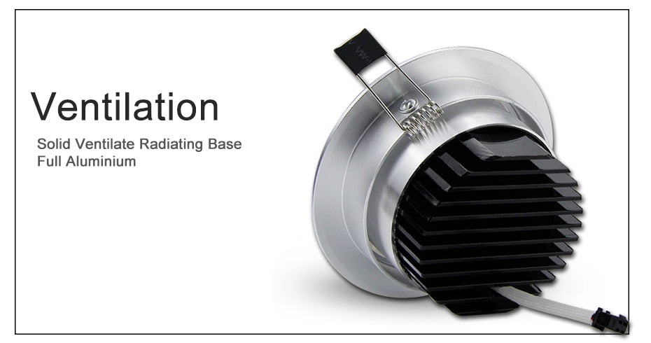 DBF Silver Round Dimmable Recessed LED COB Downlight 6W/9W/12W/18W Recessed LED Ceiling Spot Light 3000K 4000K 6000K AC90-265V