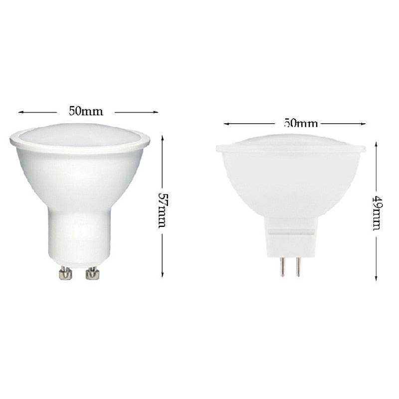 Dimmable GU10 GU5.3 AC110V 220V Led Spotlights MR16 DC12V Bulbs Indoor Lamps 3W 5W DownLights Aluminum+pc 3000K 4000K 6000K