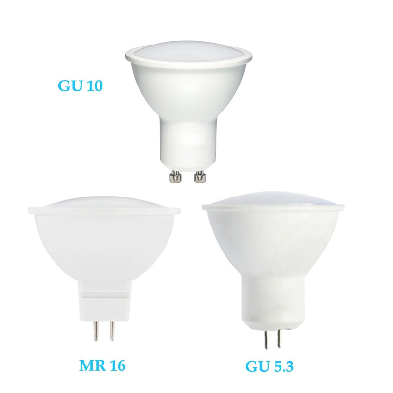 Dimmable GU10 GU5.3 AC110V 220V Led Spotlights MR16 DC12V Bulbs Indoor Lamps 3W 5W DownLights Aluminum+pc 3000K 4000K 6000K